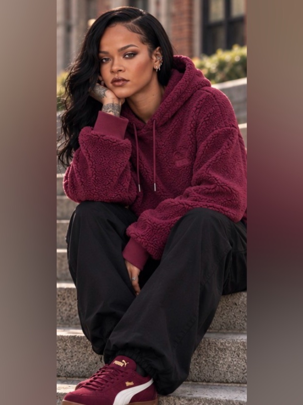 Puma Maroon Sherpa Hoodie NWOT EXACTLY AS PICTURED ❤️